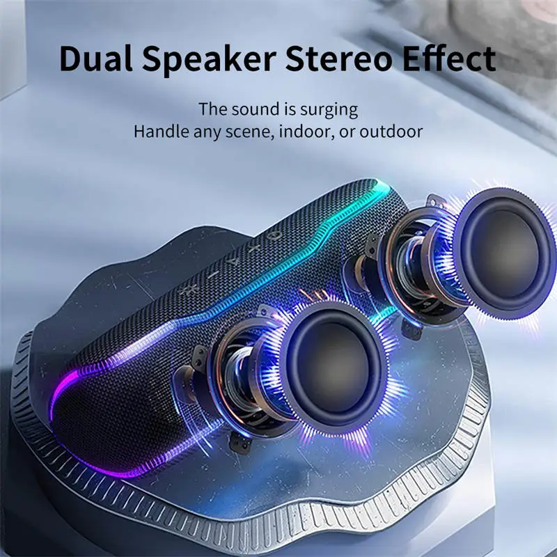 Loa Bluetooth Cyboris F10 | Đèn RGB, Âm Thanh 360°, Chống Nước 26 Hệ thống loa kép tạo ra hiệu ứng âm thanh Stereo 360° mạnh mẽ.