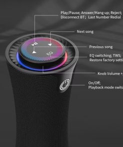 Loa Bluetooth Cyboris T16 | 80W, Thiết Kế Trụ, Cảm Ứng, Đèn RGB 22 bang dieu khien cam ung cyboris t16