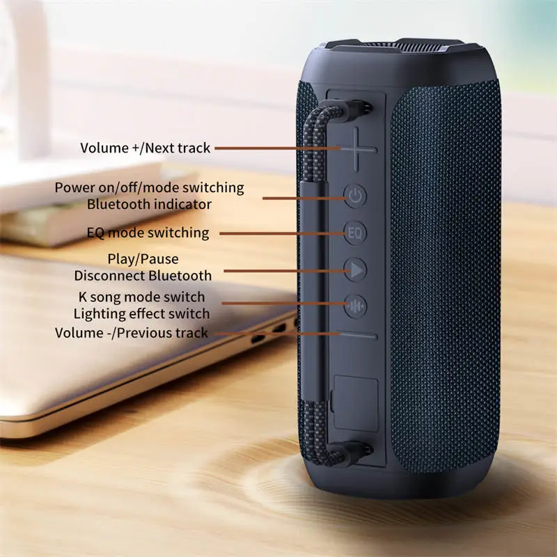 Loa Karaoke Bluetooth Cyboris T12 | 80W, Chống Nước IPX7, Kèm Micro Mini 3 cac cong ket noi cyboris t12