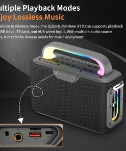 Loa Karaoke Bluetooth Cyboris X13 100W 17 cac cong ket noi cyboris x13