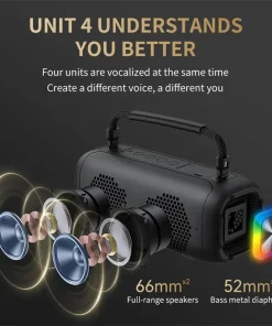 Loa Karaoke Bluetooth Cyboris T12 | 80W, Chống Nước IPX7, Kèm Micro Mini 18 cau truc 4 loa cyboris t12