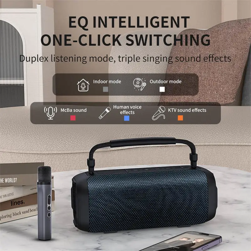 Loa Karaoke Bluetooth Cyboris T12 | 80W, Chống Nước IPX7, Kèm Micro Mini 6 che do am thanh eq cyboris t12