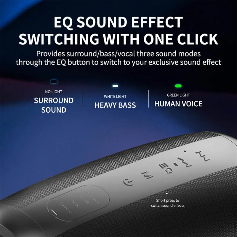 Loa Bluetooth Cyboris V9 Pro | 50W, Bass Mạnh Mẽ, Chống Nước IPX6 26 Dễ dàng chuyển đổi giữa 3 chế độ âm thanh chỉ với một nút bấm.