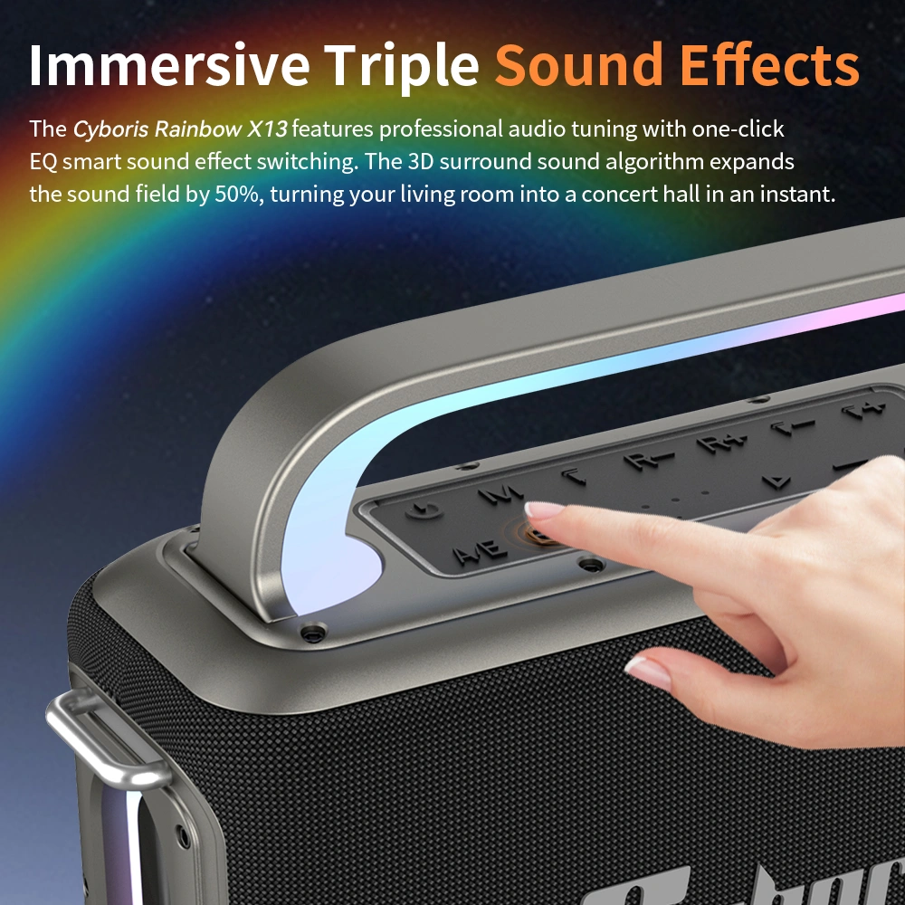 Loa Karaoke Bluetooth Cyboris X13 100W 8 che do am thanh eq cyboris