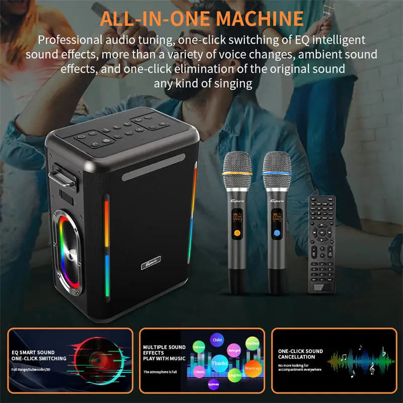 Loa Karaoke Cyboris X15 400W | Pin 30.000mAh, Sạc Nhanh 65W 7 den led rgb ambilight cyboris