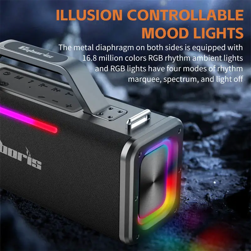 Loa Karaoke Cyboris Battleship X12 | 200W 5 den led rgb cyboris