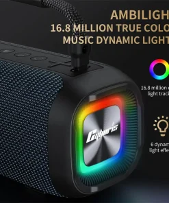Loa Karaoke Bluetooth Cyboris T12 | 80W, Chống Nước IPX7, Kèm Micro Mini 22 hieu ung den led rgb cyboris t12