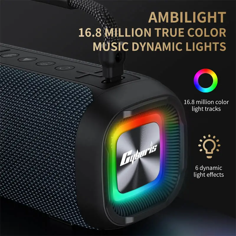 Loa Karaoke Bluetooth Cyboris T12 | 80W, Chống Nước IPX7, Kèm Micro Mini 32 Thiết Kế Thời Trang và Đa Dạng Tính Năng