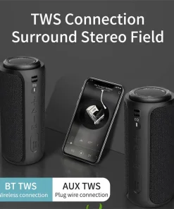 Loa Bluetooth Cyboris S12 | 30W, Âm Thanh Tự Nhiên, Chống Nước IPX7 18 ket noi 2 loa tws cyboris s12