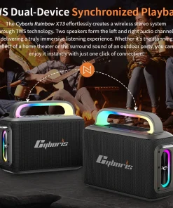 Loa Karaoke Bluetooth Cyboris X13 100W 20 ket noi 2 loa tws cyboris x13