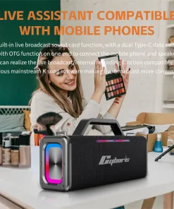 Loa Karaoke Cyboris Battleship X12 | 200W 17 ket noi livestream sound card cyboris x12