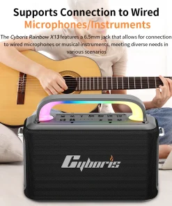 Loa Karaoke Bluetooth Cyboris X13 100W 21 ket noi nhac cu cong 6 5mm cyboris x13