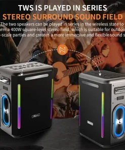 Loa Karaoke Cyboris X15 400W | Pin 30.000mAh, Sạc Nhanh 65W 22 ket noi tws 800w cyboris x15