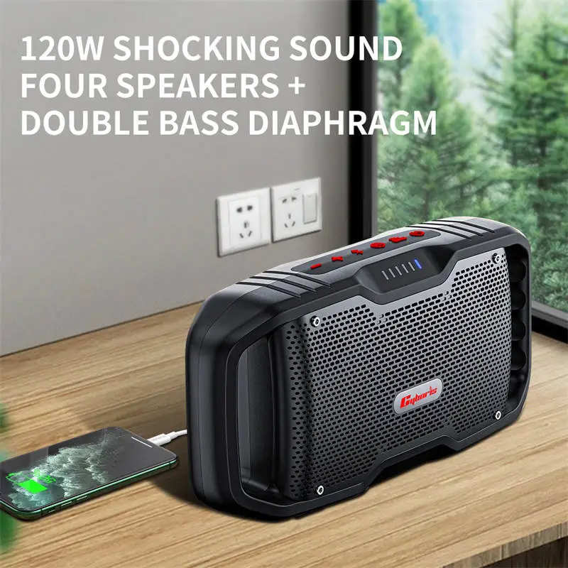 Loa Bluetooth Cyboris Motor Boom X10 | 120W, Âm Thanh Hi-Fi, Chống Nước IPX6 9 pin 10000mah cyboris