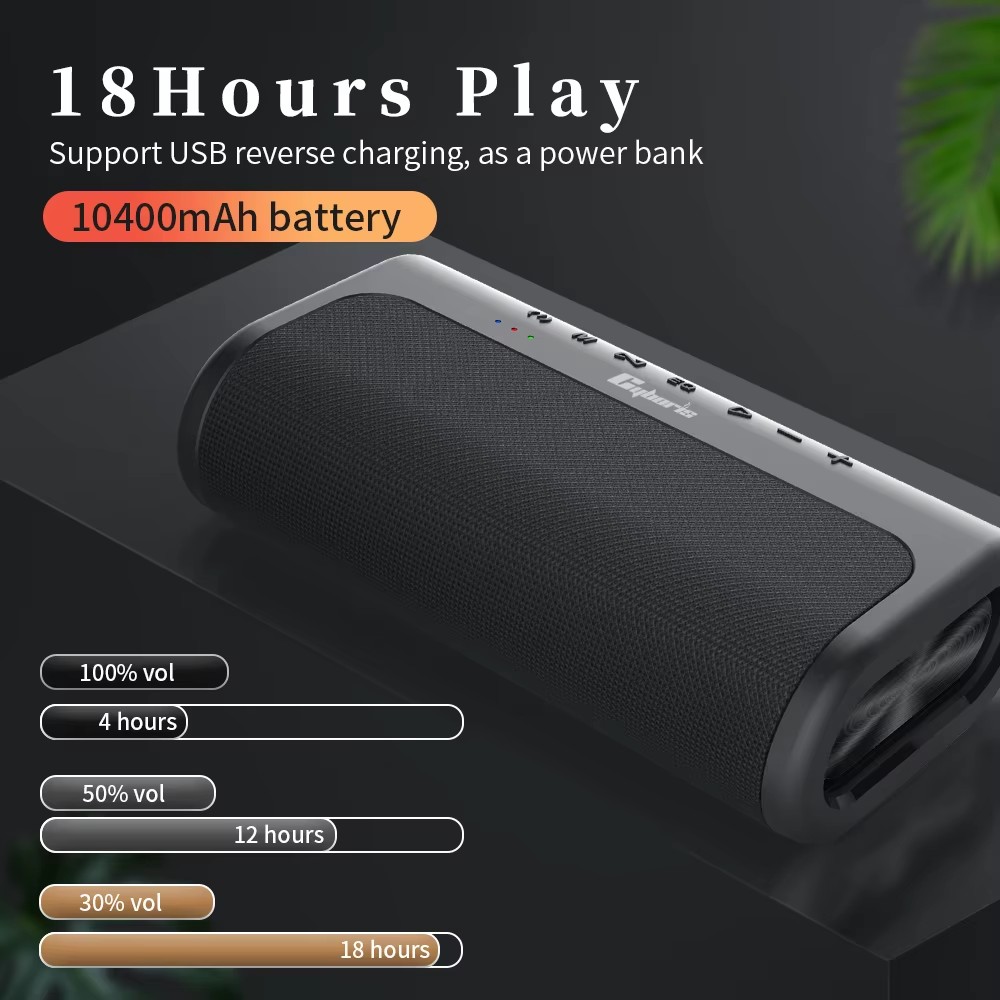 Loa Bluetooth Cyboris T9 | Soundbar Mini 80W, Âm Thanh 2.1 kênh, Pin 10400mAh 7 pin 10400mah cyboris t9