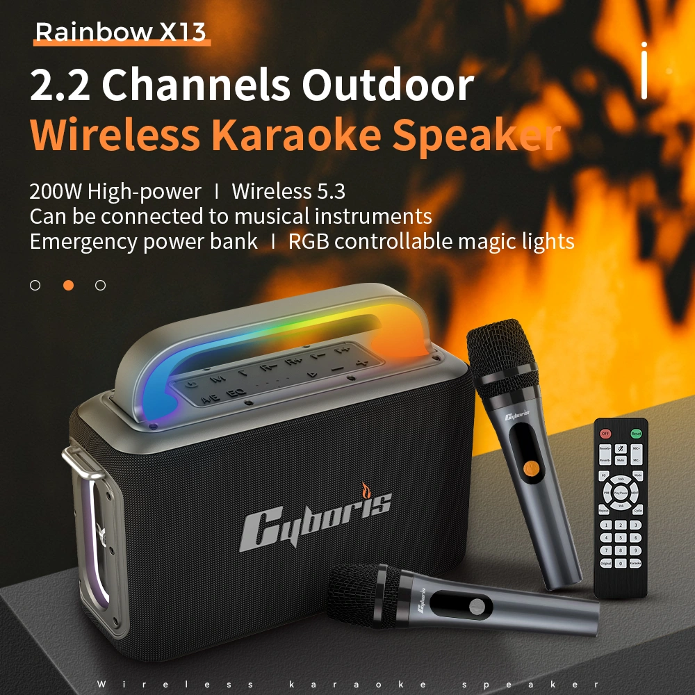 Loa Karaoke Bluetooth Cyboris X13 100W 11 pin 12000mah loa cyboris
