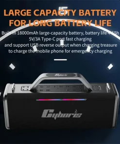 Loa Karaoke Cyboris Battleship X12 | 200W 20 pin 18000mah sac du phong cyboris x12