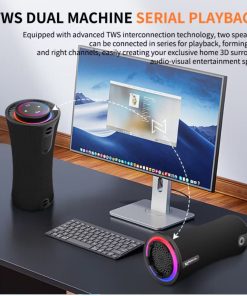 Loa Bluetooth Cyboris T16 | 80W, Thiết Kế Trụ, Cảm Ứng, Đèn RGB 18 pin 8000mah cyboris t16 2