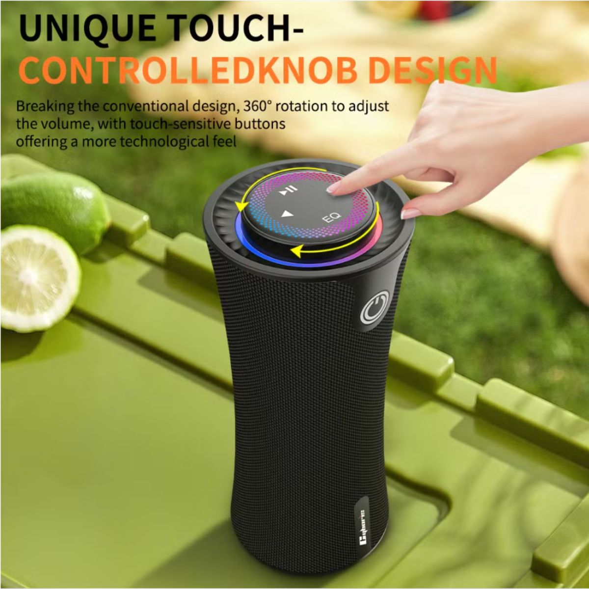 Loa Bluetooth Cyboris T16 | 80W, Thiết Kế Trụ, Cảm Ứng, Đèn RGB 31 Bảng điều khiển cảm ứng nhạy bén mang lại trải nghiệm sử dụng hiện đại