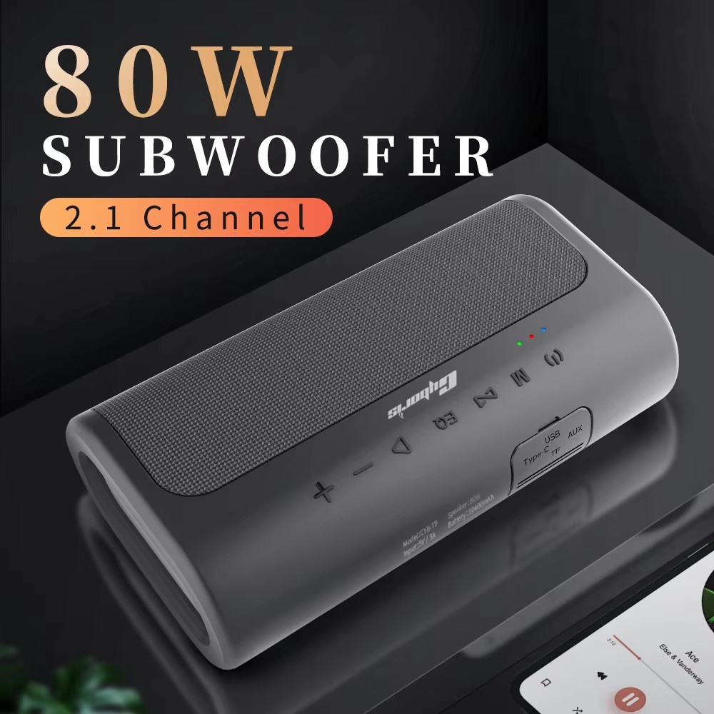 Loa Bluetooth Cyboris T9 | Soundbar Mini 80W, Âm Thanh 2.1 kênh, Pin 10400mAh 24 Cyboris T9 - Sức mạnh của một rạp hát mini trong thiết kế nhỏ gọn.