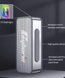 Loa Bluetooth Cao Cấp Cyboris S15 | Vỏ Kim Loại, Âm Thanh Hi-Fi, Đèn RGB 13 thiet ke thep khong gi cyboris s15