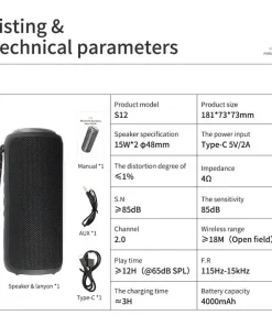 Loa Bluetooth Cyboris S12 | 30W, Âm Thanh Tự Nhiên, Chống Nước IPX7 23 thong so ky thuat cyboris s12