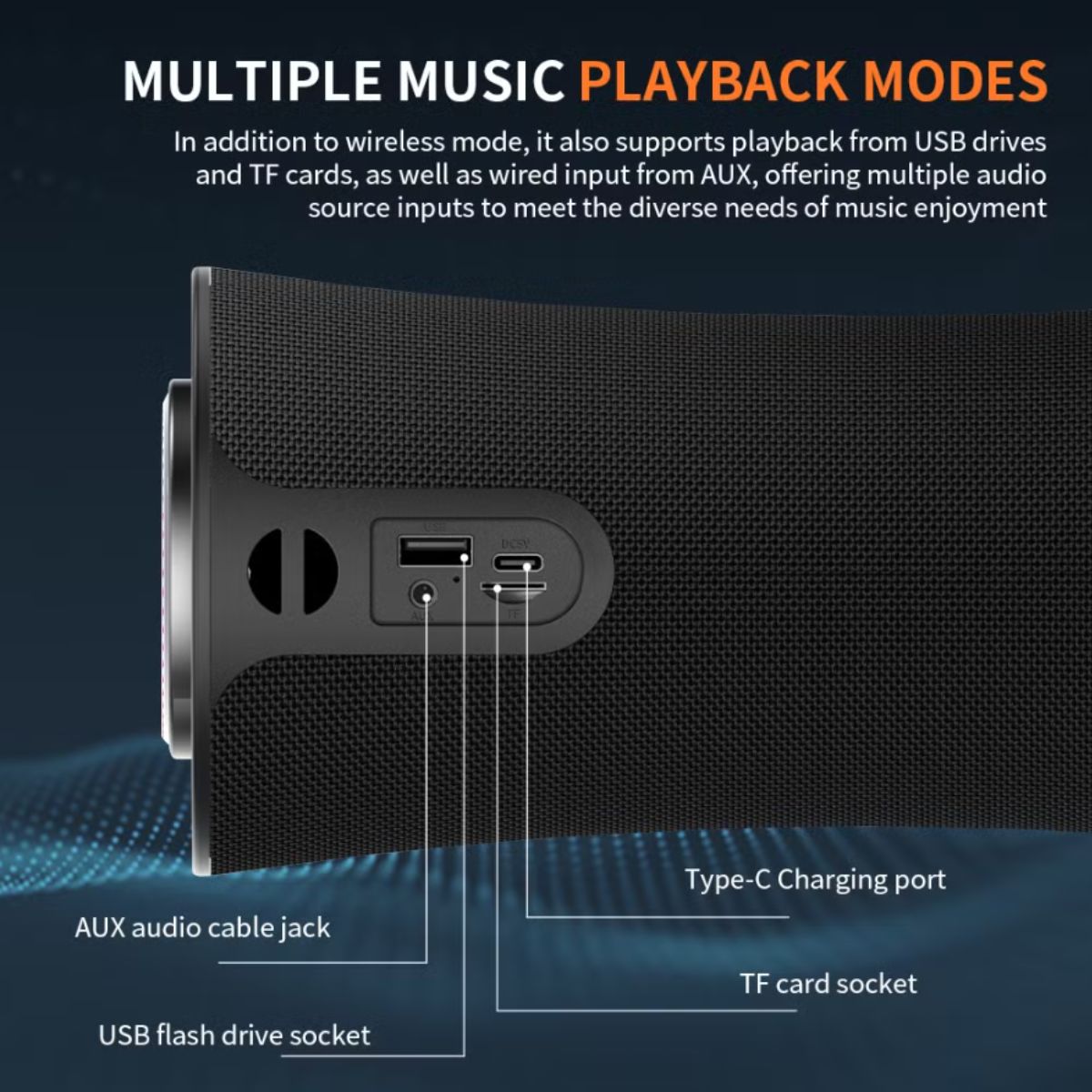 Loa Bluetooth Cyboris T16 | 80W, Thiết Kế Trụ, Cảm Ứng, Đèn RGB 4 thong so ky thuat cyboris t16