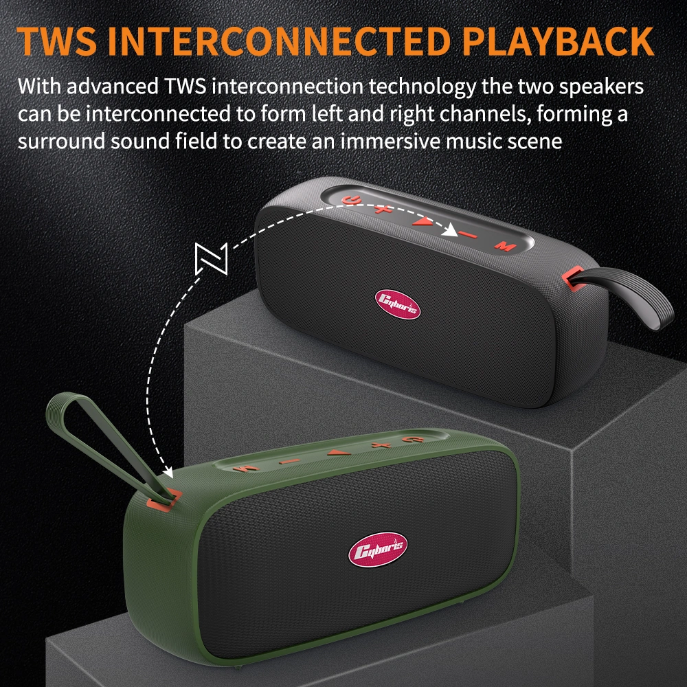 Loa Bluetooth Cyboris S16 | 40W, Chống Sốc, Chống Nước IPX7, Stereo 360° 20 Dễ dàng kết nối với các thiết bị khác nhau qua Bluetooth, TWS hoặc AUX