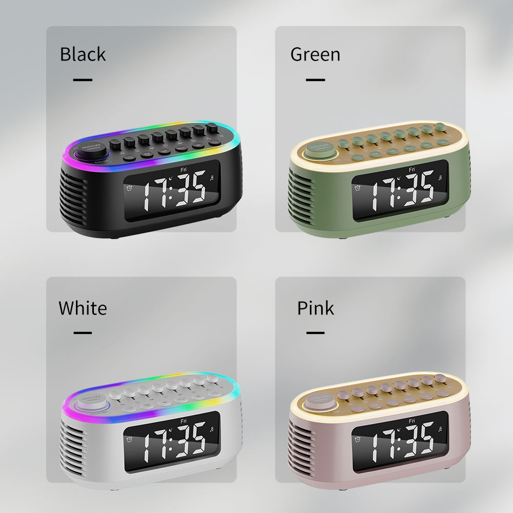 Loa đồng hồ Cyboris T13 | Tiếng Ồn Trắng, Đèn Ngủ, Báo Thức 3 cac mau sac loa cyboris t13