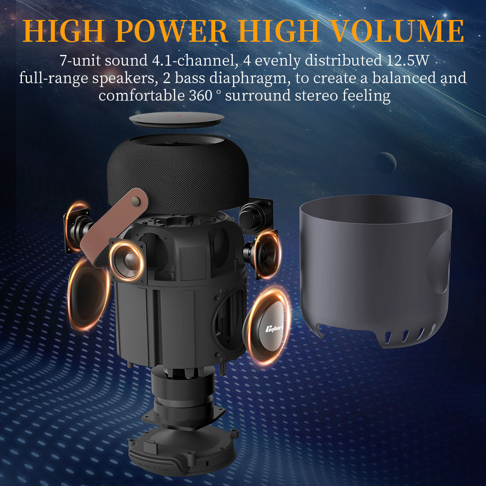 Loa Bluetooth Cyboris Kongming Lantern X9 | 100W, Âm Thanh 360°, 4.1 Kênh 17 Hệ thống 7 củ loa với cấu trúc 4.1 kênh độc đáo của Cyboris X9