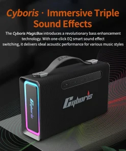 Loa Bluetooth Cyboris T15 | 100W, Âm Thanh 2.1 kênh, Đèn RGB 21 cong suat 100w cyboris t15