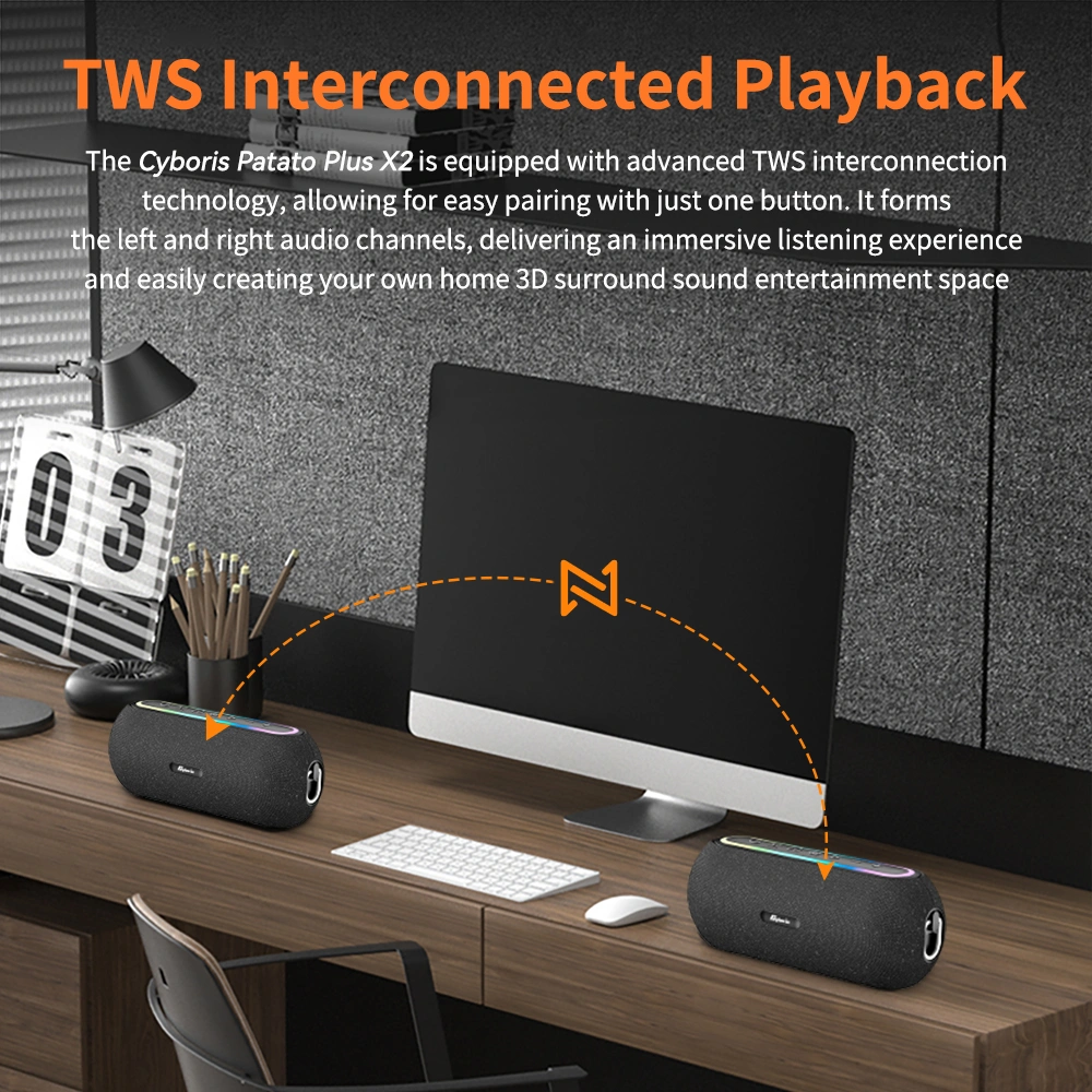 Kết nối TWS 2 loa Cyboris X2 tạo thành dàn âm thanh 120W hoành tráng