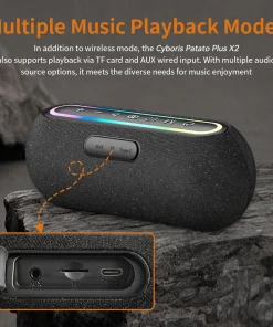 Loa Bluetooth Cyboris X2 | 60W, Đèn RGB, Âm Thanh Vòm 22 pin 6000mah cyboris x2