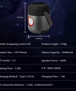 Loa Bluetooth Cyboris Kongming Lantern X9 | 100W, Âm Thanh 360°, 4.1 Kênh 11 thong so ky thuat cyboris x9