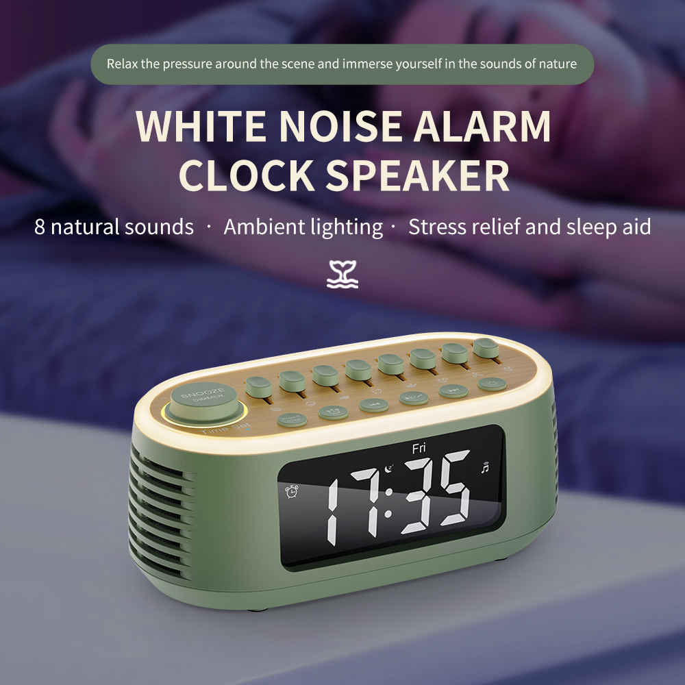 Loa đồng hồ Cyboris T13 | Tiếng Ồn Trắng, Đèn Ngủ, Báo Thức 14 Loa bluetooth đồng hồ Cyboris T13 - Thiết bị 3 trong 1 cho không gian phòng ngủ hiện đại