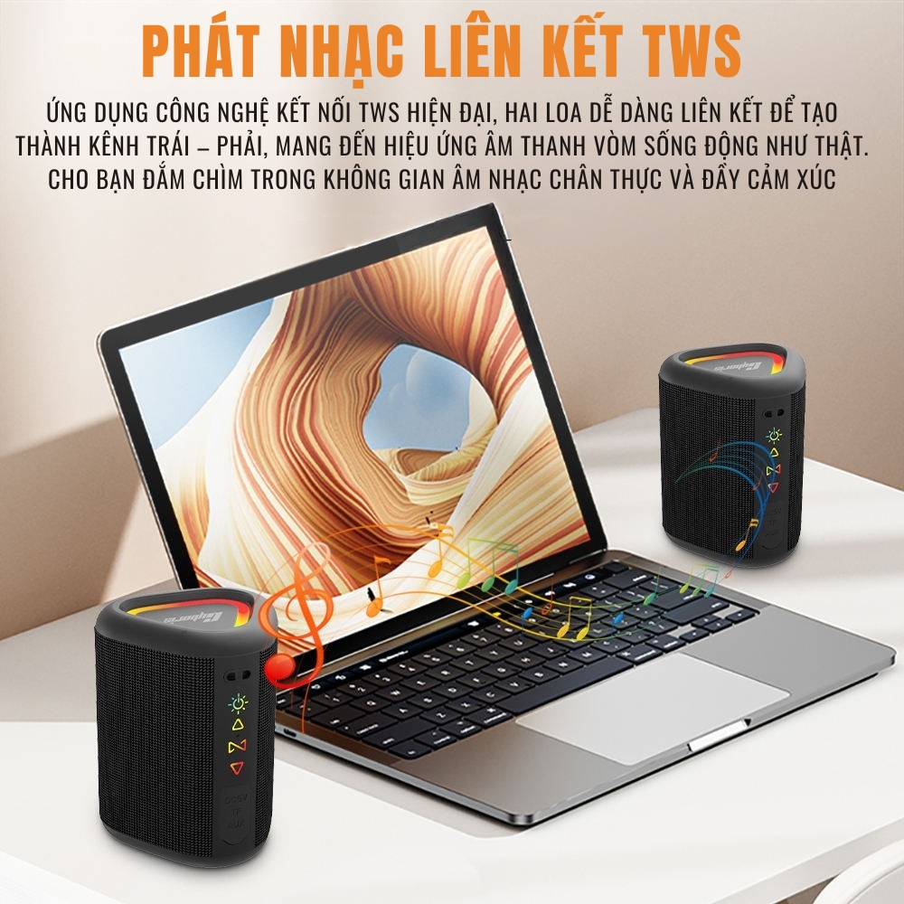 Loa Bluetooth Cyboris S1 | 10W, Đèn RGB, Siêu Nhỏ Gọn, Bảo hành 18 tháng 2 am thanh manh me cyboris s1