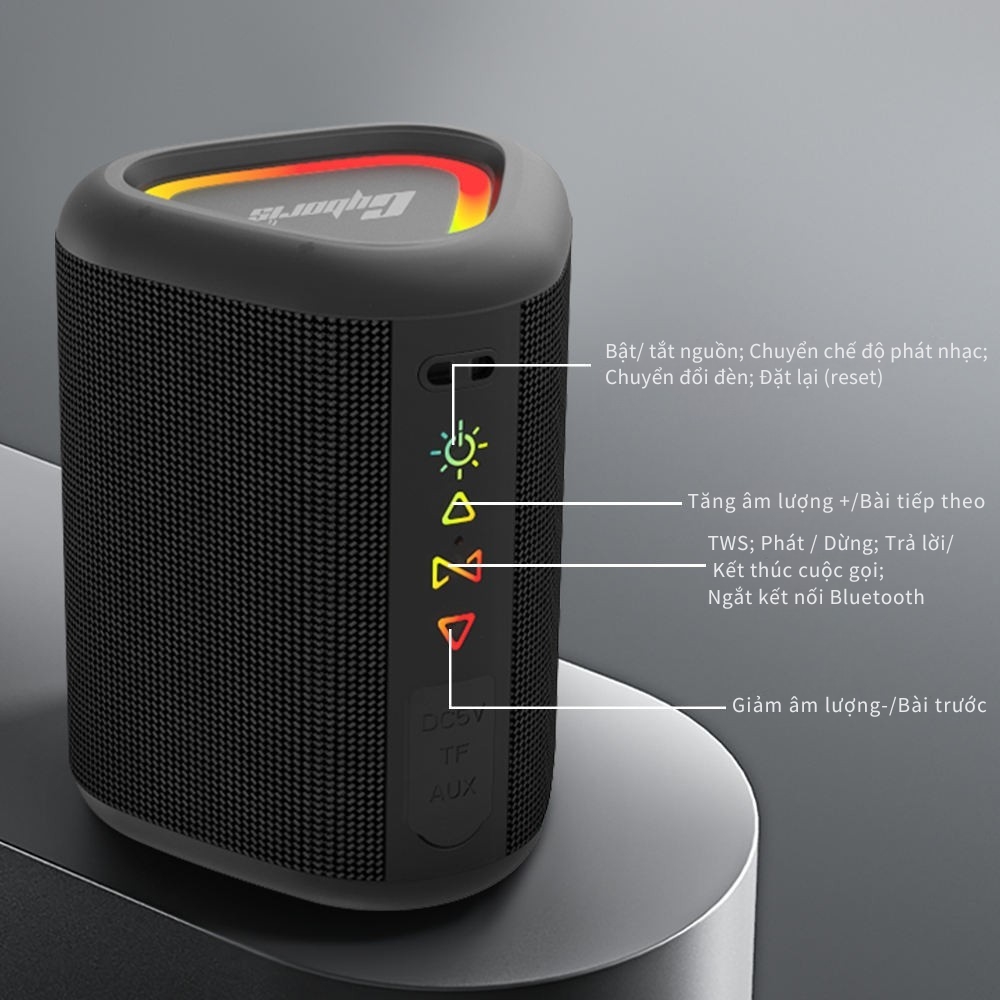 Loa Bluetooth Cyboris S1 | 10W, Đèn RGB, Siêu Nhỏ Gọn, Bảo hành 18 tháng 7 thiet ke nho gon cyboris s1