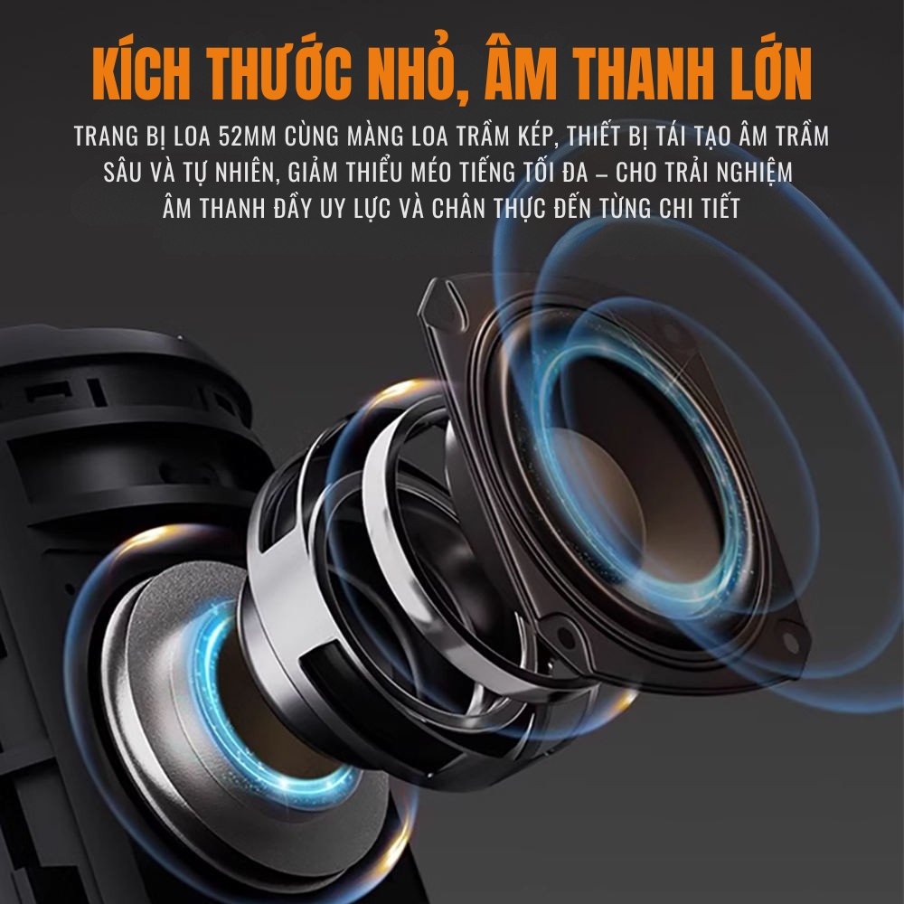 Loa Bluetooth Cyboris S1 | 10W, Đèn RGB, Siêu Nhỏ Gọn, Bảo hành 18 tháng 22 Loa 52mm và màng loa trầm kép cho trải nghiệm âm thanh đầy uy lực.